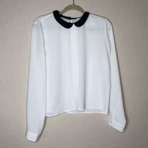 Black and white collared top
